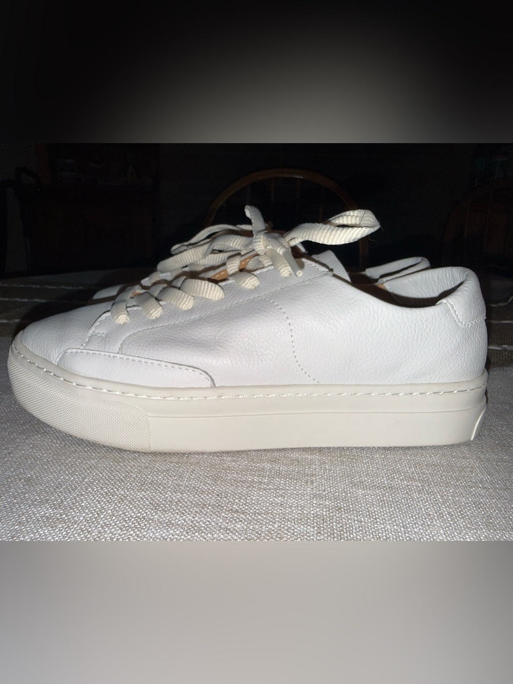 Soludos All-White Leather Low-Top Sneaker